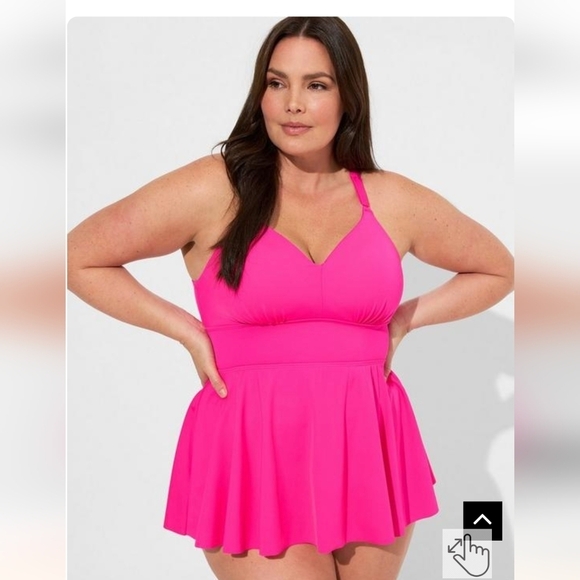 Torrid Wire-Free Racerback Tankini, pink 6x D/DD Fits DDD/F - Picture 2 of 8